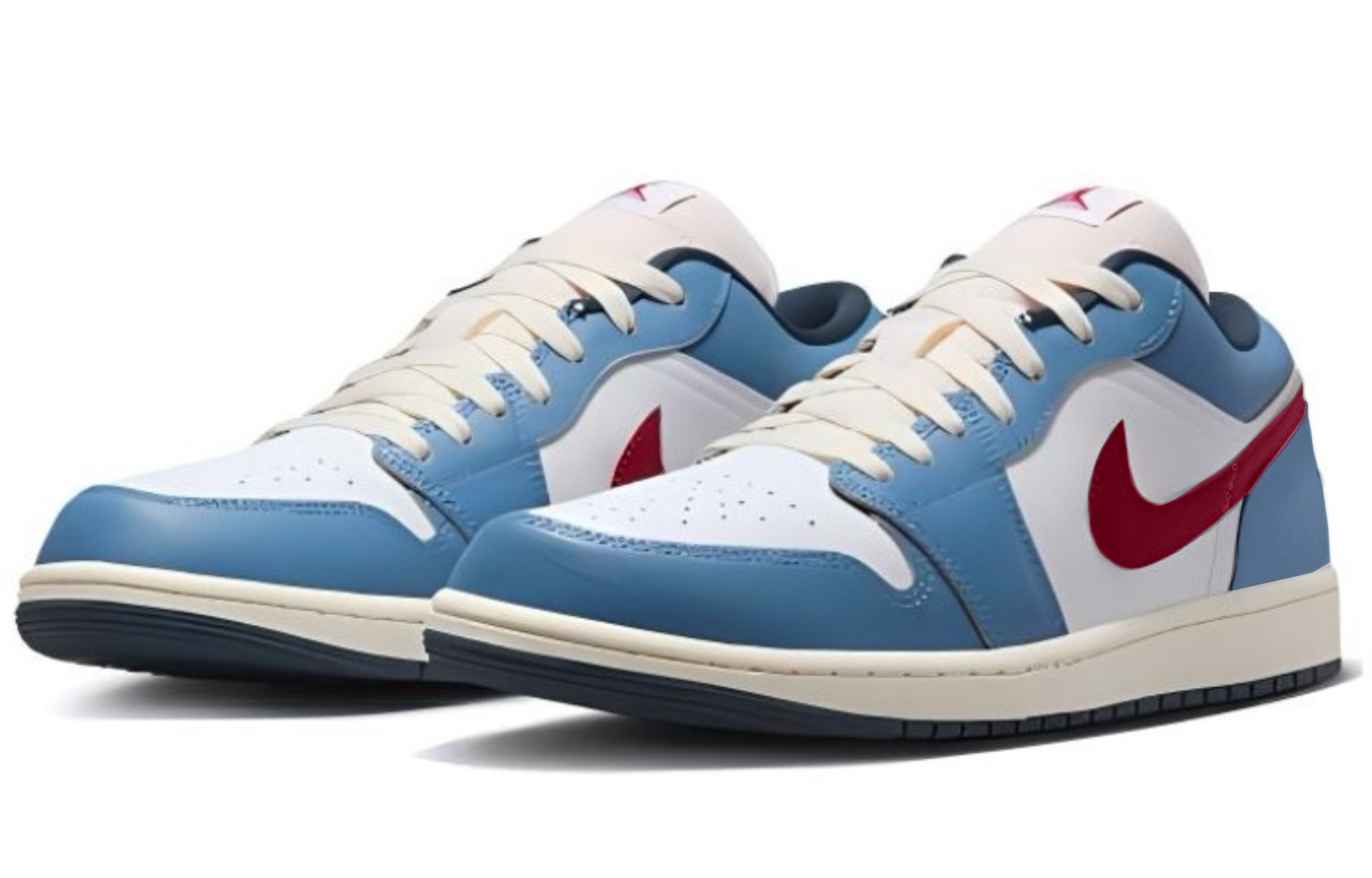 Jordan Air Jordan 1 Low top Basketball Shoes Men’s White Blue Red