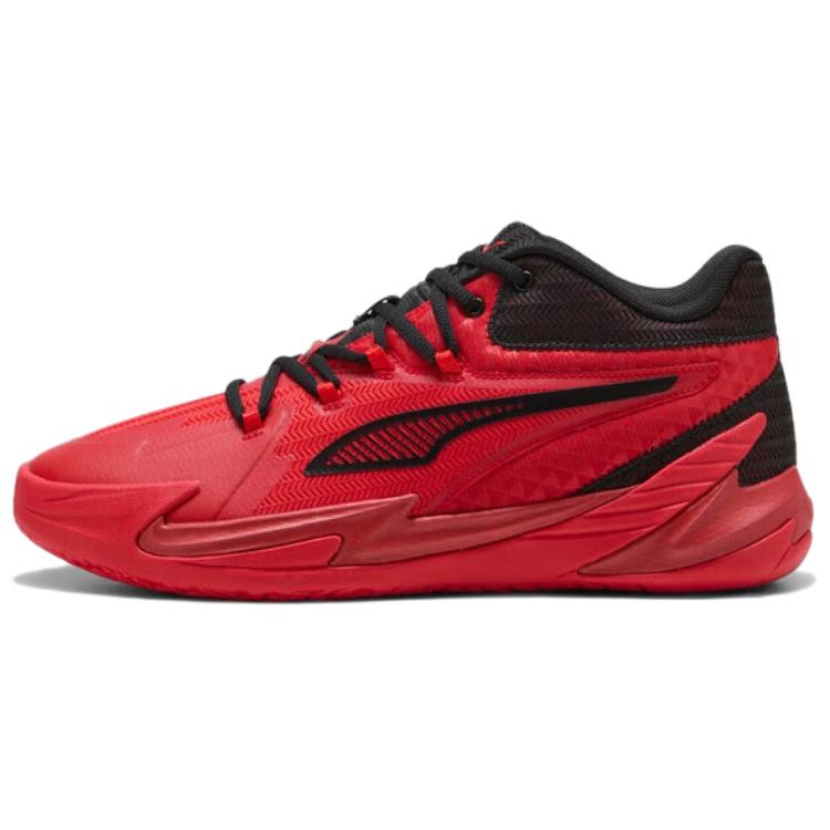 PUMA Dagger Slip Resistant Abrasion Resistant Low top Basketball Shoes Unisex Red Black