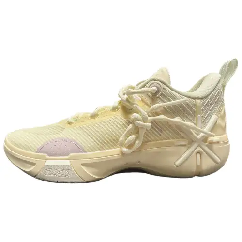 Li Ning Wade Shadow 6 Slip Resistant Abrasion Resistant Low top Basketball Shoes Men's Beige Yellow