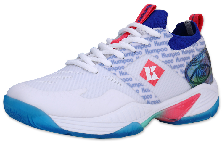 KUMPOO Badminton Shoes Unisex Low Top White