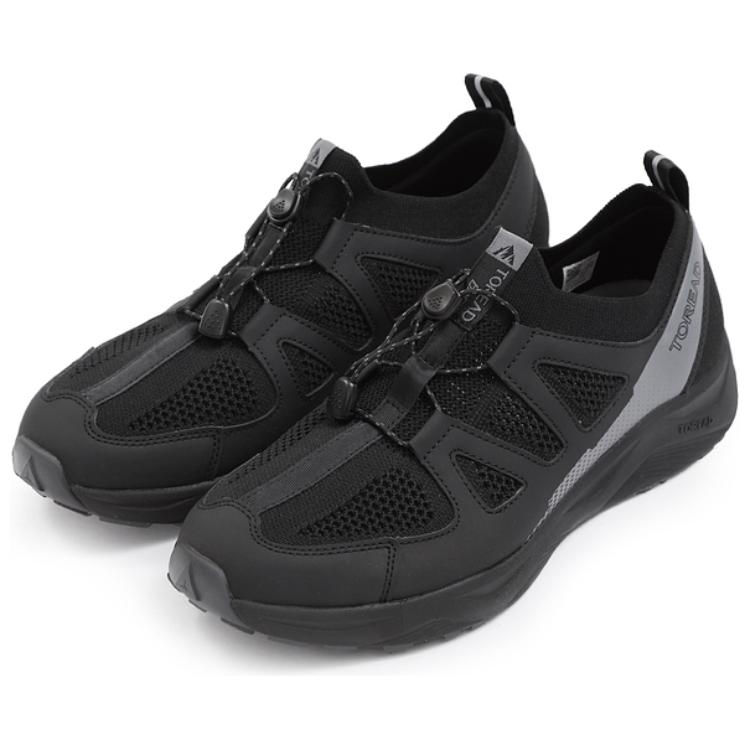 TOREAD Slip Resistant Abrasion Resistant Slip Resistant Abrasion Resistant Low top Hiking Shoes Men’s Black Gray