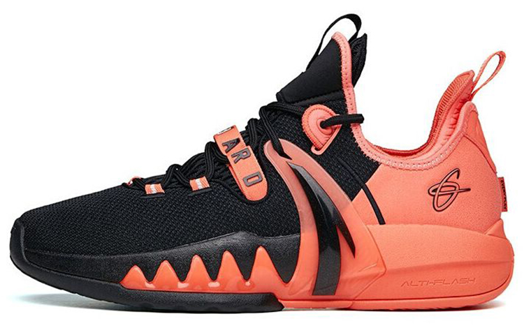 ANTA GH2 Basketball Shoes Men's Low Top Black/Orange