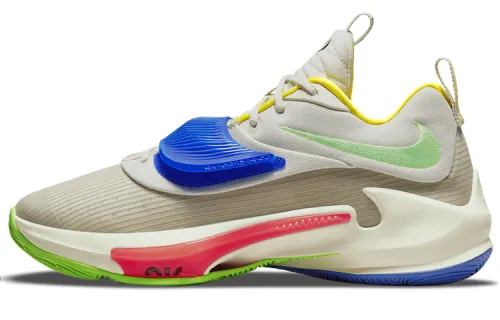 Nike Freak 3 Zoom EP Antetokounmpo round head lace shock-absorbing and anti-slip wear-resistant low-top practical basketball shoes men and women same style gray blue green domestic version