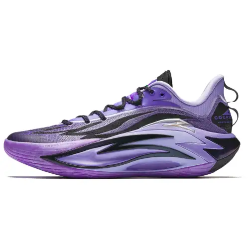 Anta Anta Frenzy 7 A-SHOCK PRO Nebula Professional Practical Artificial Leather Anti-slip Wear-Resistant Low-top Midfoot Carbon Plate Basketball Shoes Men's Purple