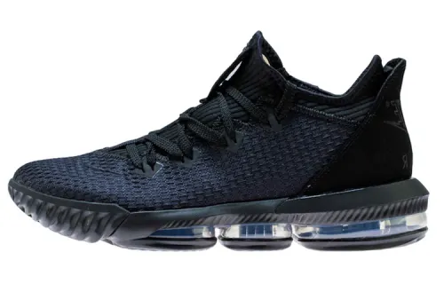 Nike Lebron 16 Low Triple Black James 16 Lace-up Fabric Non-slip Lightweight Low-top Practical basketball shoes Men's Black Soul