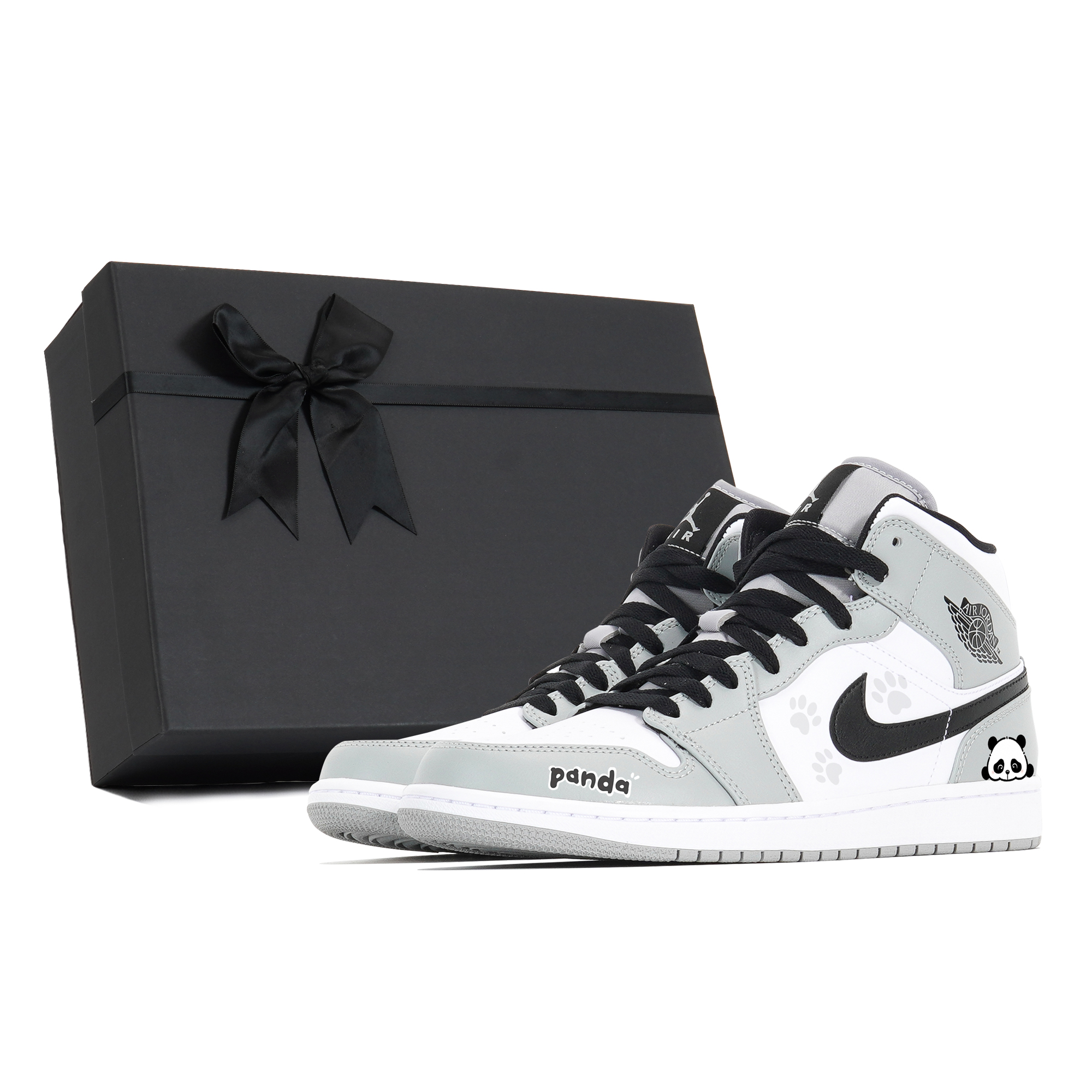 Jordan Air Jordan 1 Cushioning Slip Resistant Abrasion Resistant Mid top Vintage Basketball Shoes Men’s White Gray