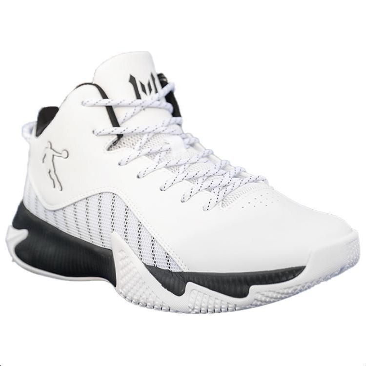QIAODAN Cushioning Slip Resistant Low top Basketball Shoes Men’s Black White