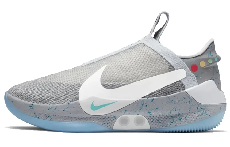 Nike Adapt BB Mag Wolf Grey Returns To Future Round Tip Cushioning Slip Resistant Abrasion Resistant Low top