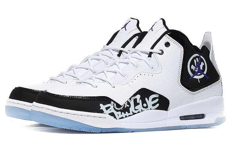 Jordan Courtside 23 Slip Resistant Abrasion Resistant Mid top Vintage Basketball Shoes Men’s Black White
