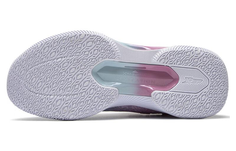 XTEP Comfortable Round Toe Cushioning, Wear Resistant Low top Basketball Shoes Men’s Mallow Purple