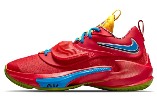 UNO x Nike Freak 3 Zoom Antetokounmpo shock-absorbing, anti-slip and wear-resistant, low-top practical basketball shoes, men's style, red, foreign version