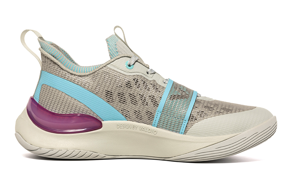 VOIT Cushioning, Slip Resistant, And Abrasion Resistant Low Top Basketball Shoes Unisex Light Gray/Blue