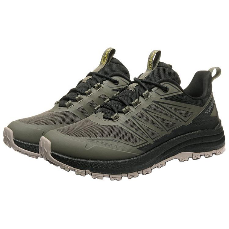 TOREAD Cushioning Slip Resistant Abrasion Resistant Low top Mountaineering Hiking Shoes Men’s Army Green, Black