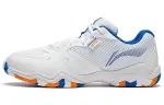 Li Ning 2 Comfortable Cushioning Slip Resistant Abrasion Resistant Low top Badminton Shoes Unisex White Blue