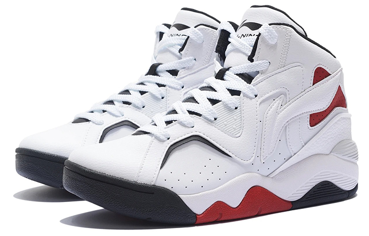Li Ning Leather Abrasion Resistant Breathable Abrasion Resistant Breathable High top Vintage Basketball Shoes Women’s
