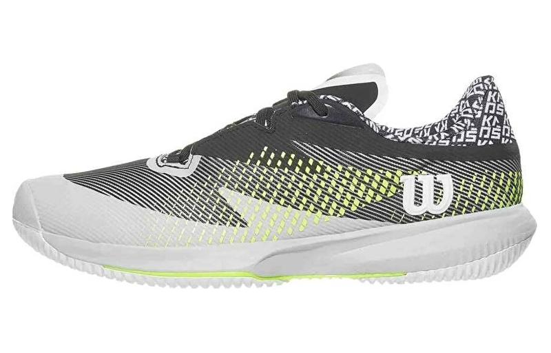Wilson Kaos Swift Textile, Artificial Leather Breathable Low top Tennis Shoes Men’s White Black Yellow