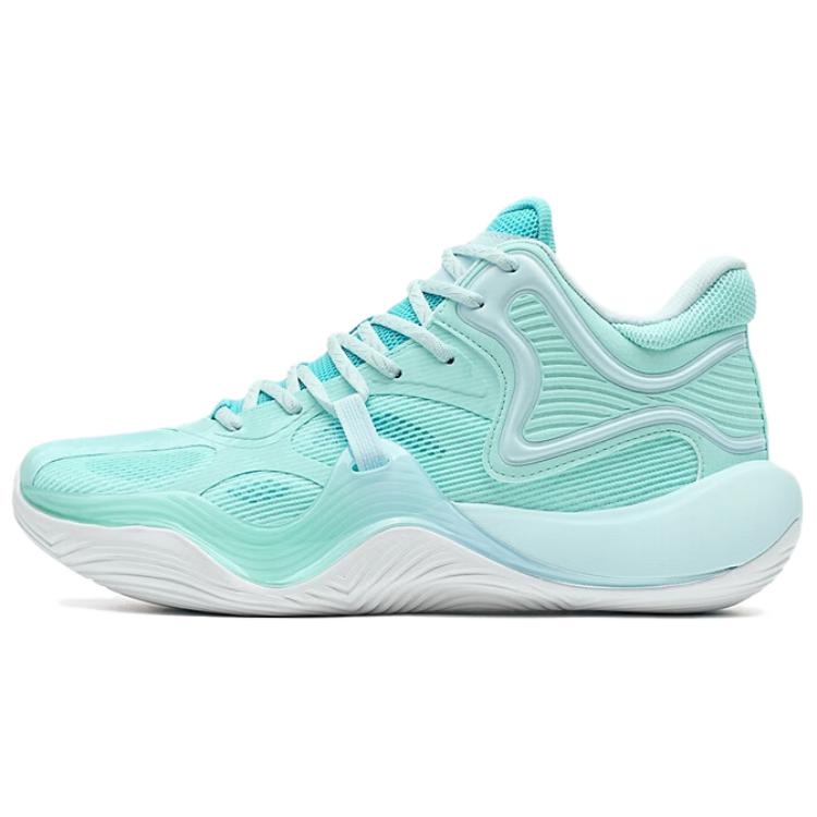 XTEP Battle 3 Basketball Shoes Men’s Mid Top Sky Teal, Misty Blue, Worry Free Blue