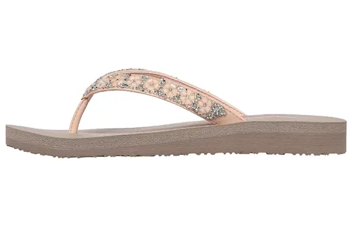 Skechers Meditation Rubber Sole Slide Slippers Women's Gray Pink