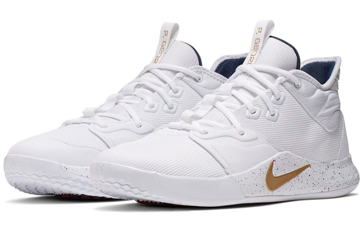 Мужские кроссовки Nike PG 3 (белые) — фото 2