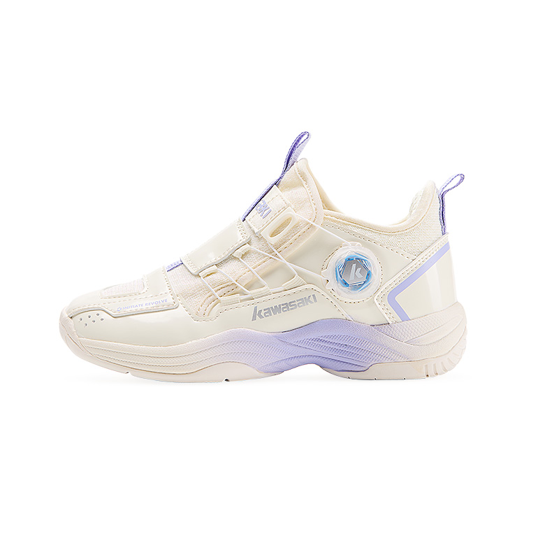 Kawasaki Crossover 2.0 Slip Resistant And Abrasion Resistant Coverage Mid top Badminton Shoes Women’s Beige Purple