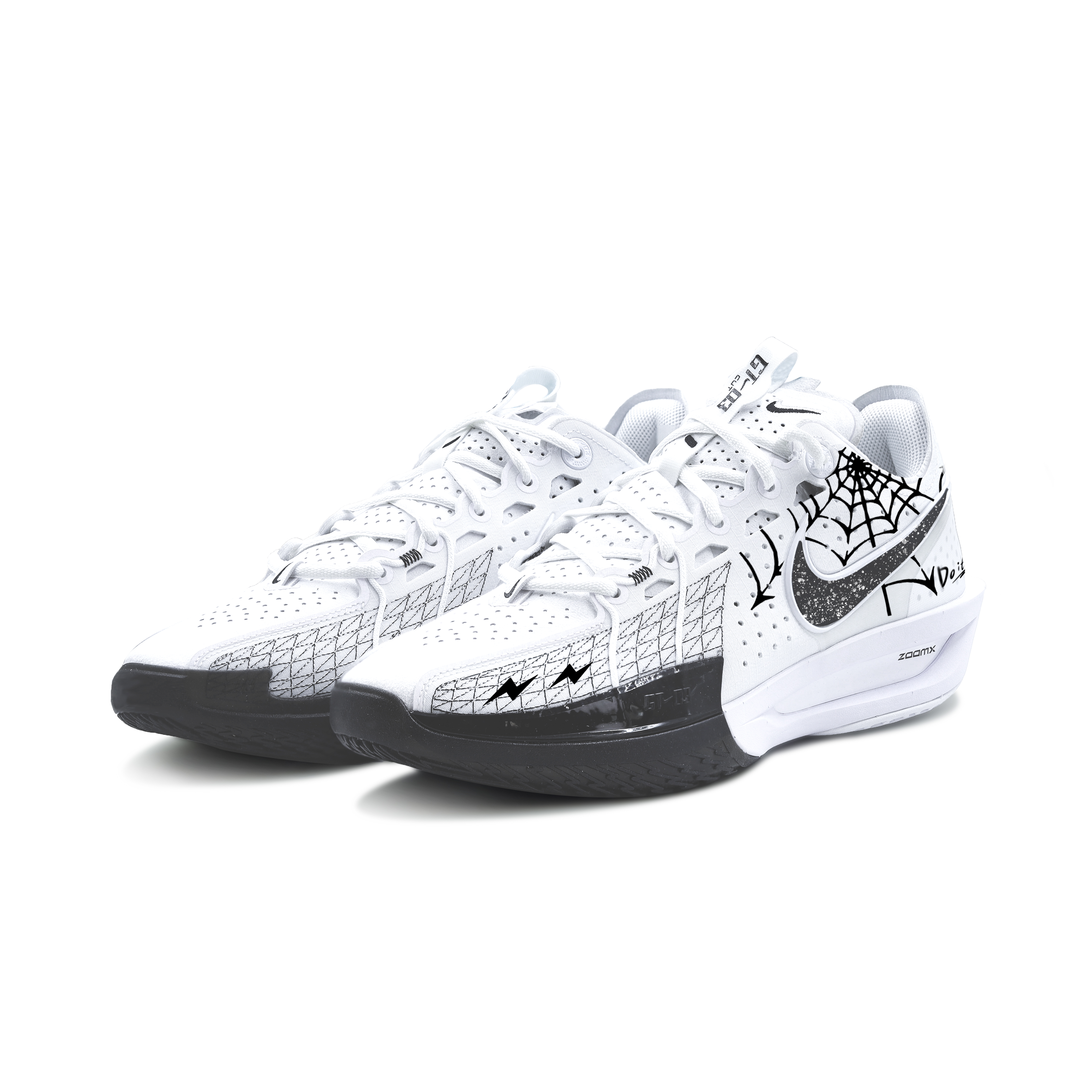 Nike G.T. Cut 3 Dark Night Echo Cushioning Abrasion Resistant Support Low top Basketball Shoes Unisex Black White