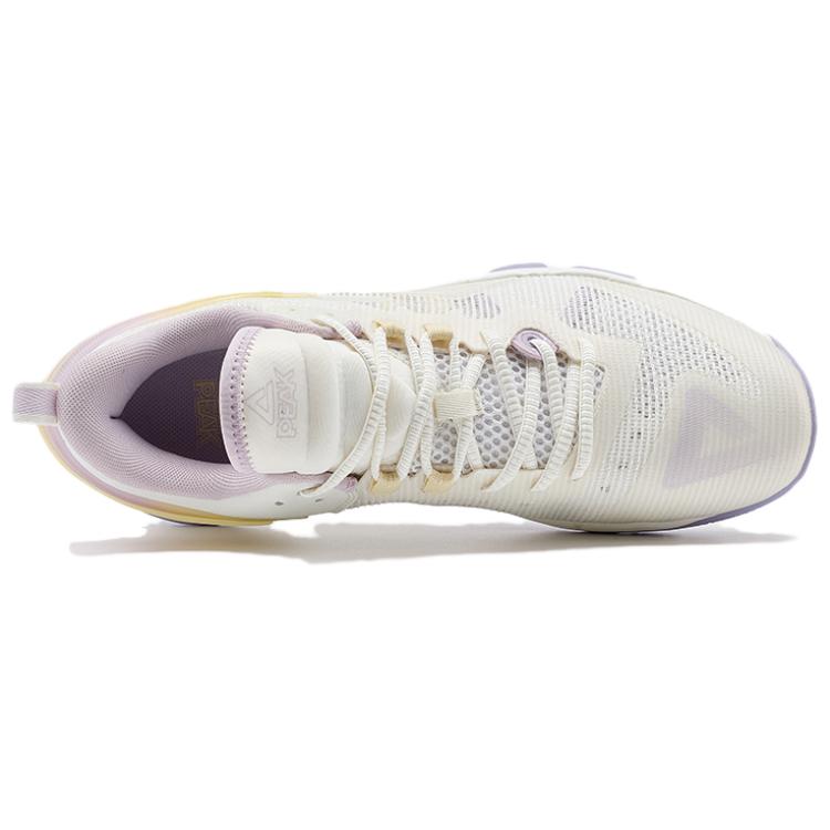 PEAK Slip Resistant Cushioning Slip Resistant Cushioning Low top Basketball Shoes Men’s Beige Purple