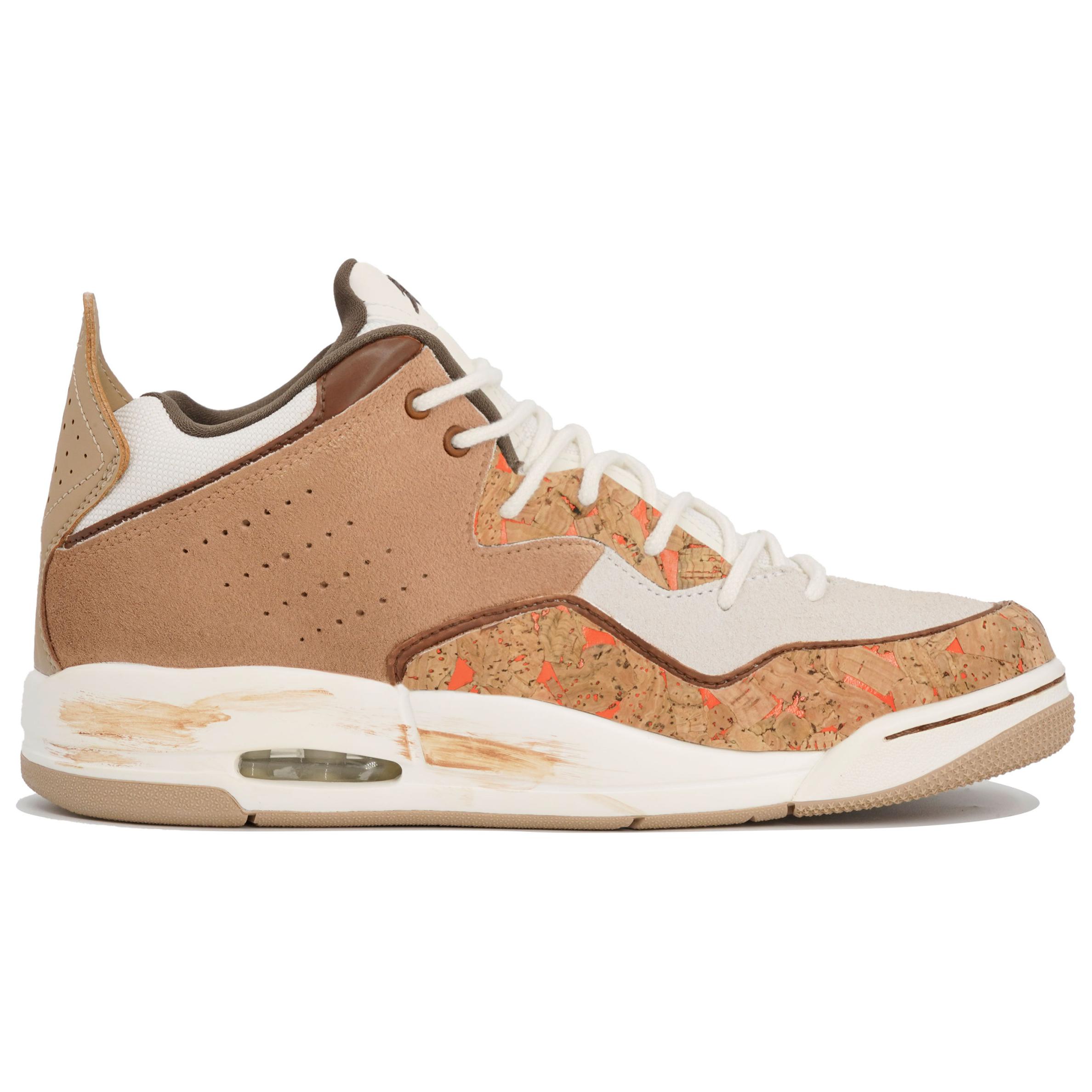 Jordan Courtside 23 Kaleidoscope Wood Shavings Box Wear-Resistant Slip-Resistant Vintage Basketball Shoes Men’s Khaki