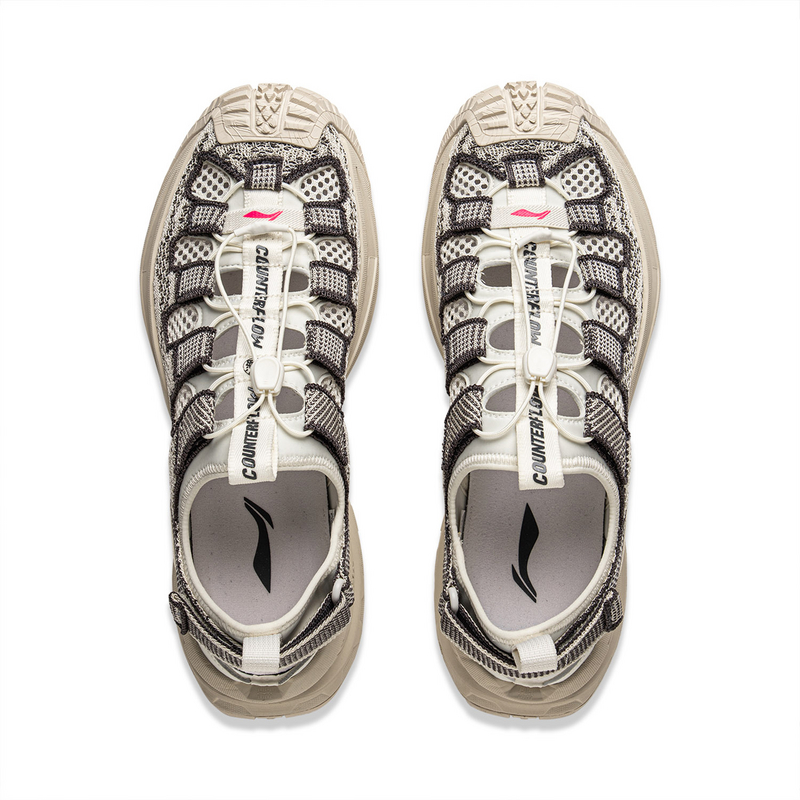 Li Ning Outdoor CF Tracing, Wenchuan Low top Hiking Shoes Unisex Ecru
