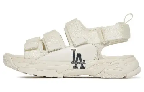 MLB Sandal Triple LA Dodgers Los Angeles Dodgers Slip Resistant Abrasion Resistant Sports Sandals Unisex White