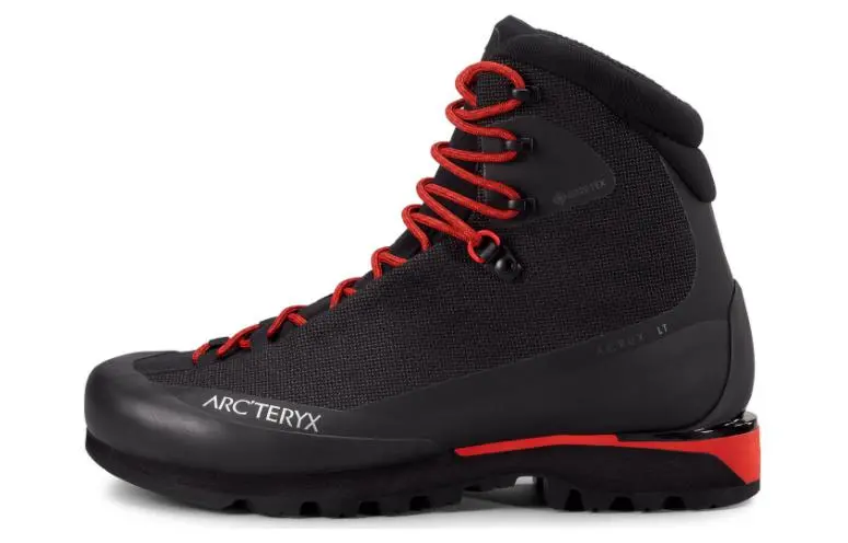 Arc'teryx ACRUX LT Comfortable Round Toe Slip Resistant Abrasion Resistant High top Hiking Shoes Unisex Black Red