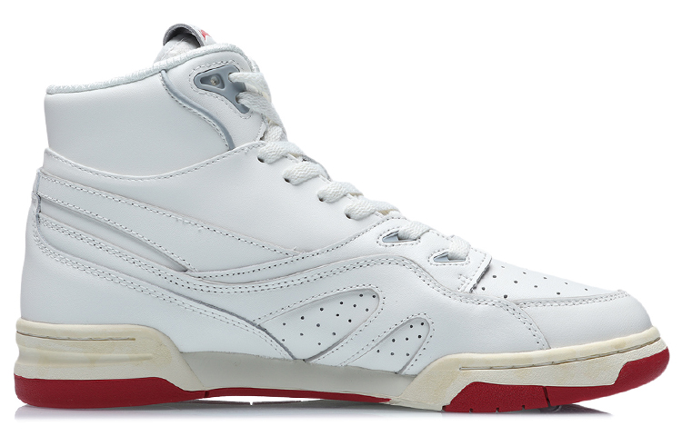 Li Ning 937 Vintage Basketball Shoes Unisex High Top Ecru