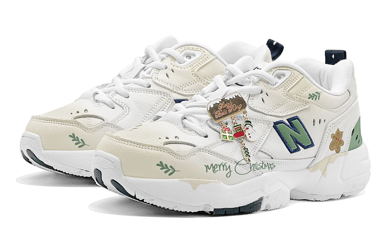 New Balance NB 608 V1 Slip Resistant Abrasion Resistant Low top Training Shoes Women’s Beige White Green