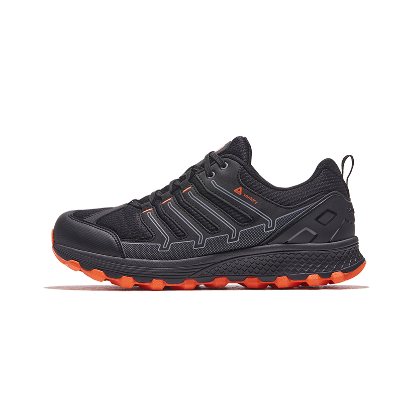 HOT POTATO Wear resistant, Lightweight, Breathable, And Non slip. Low top Hiking Shoes Unisex Black Orange