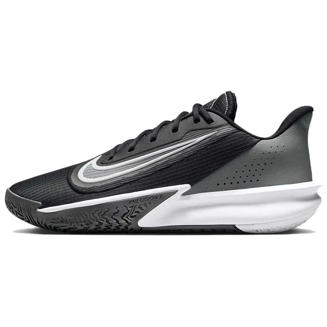 Nike Precision 7 Comfortable Low top Basketball Shoes Men's Black Gray