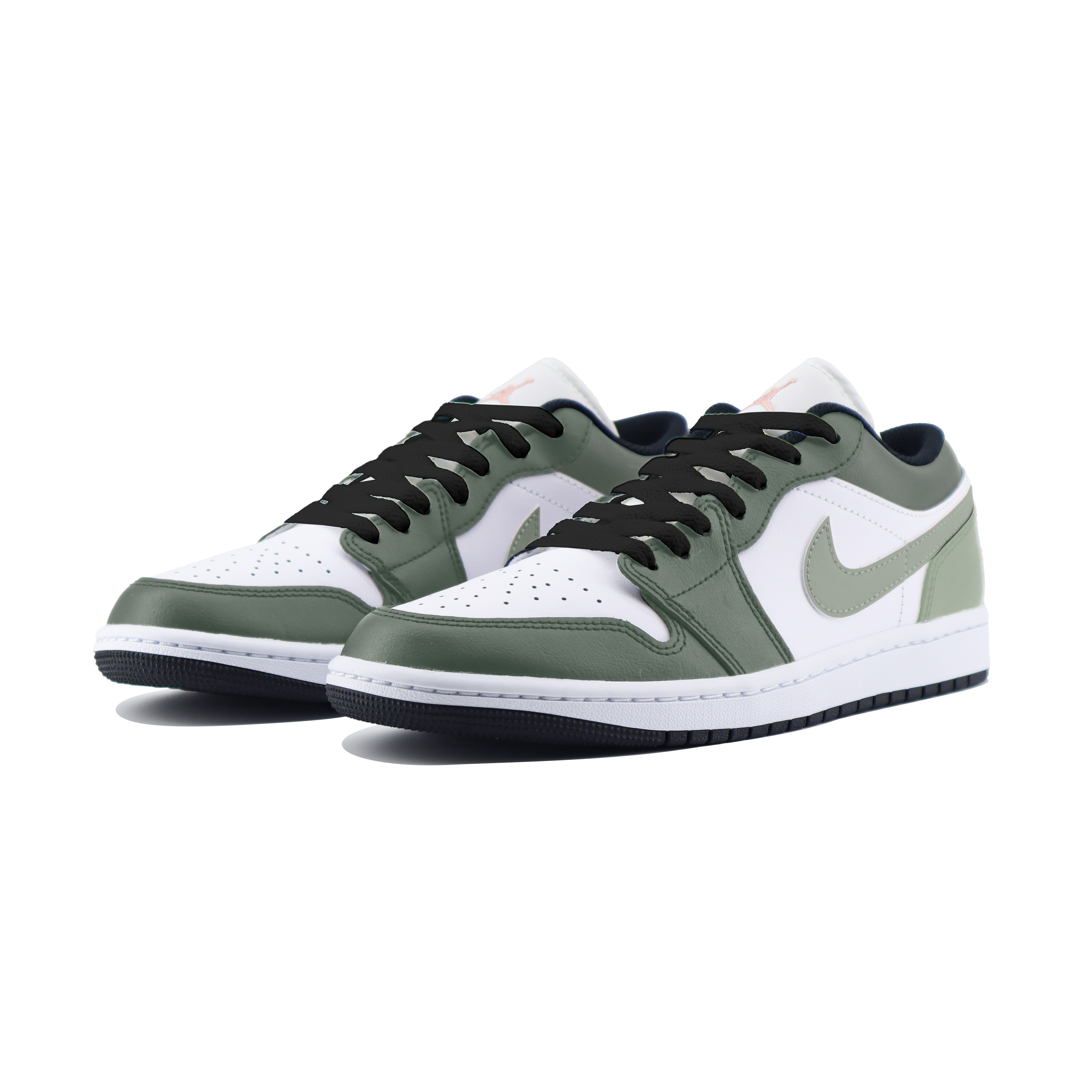 Jordan Air Jordan 1 Abrasion Resistant Low top Vintage Basketball Shoes Unisex White Green