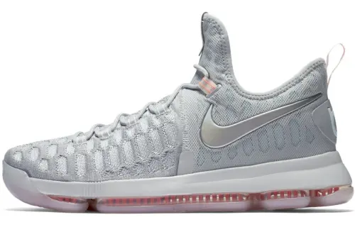 Nike KD 9 Pre-Heat Comfortable and Versatile Non-Slip Lightweight Low-top Basketball Shoes Men's Silver