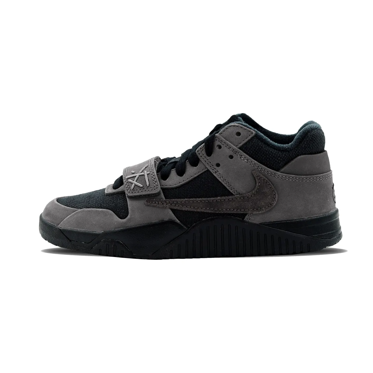 Travis Scott x Jordan Jumpman Jack Cushioning Slip Resistant Low top Basketball Shoes Unisex Deep Mocha Black Gray