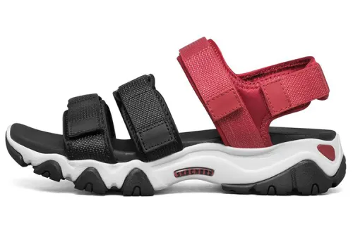 Skechers D'Lites 2.0 Sandals Black/Red/White Women's