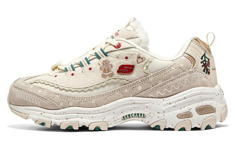 Skechers Skechers D'LITES 1.0 Panda Shoes Gingerbread Shoes/Snowbake Shoes Thick Sole Comfortable Trendy Increased Low Top Dad Shoes Women's White