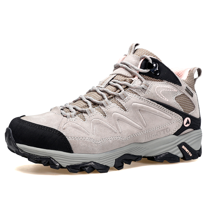 HUMTTO Coverage Grip Support High top Mountaineering Shoes Women’s Beige Gray