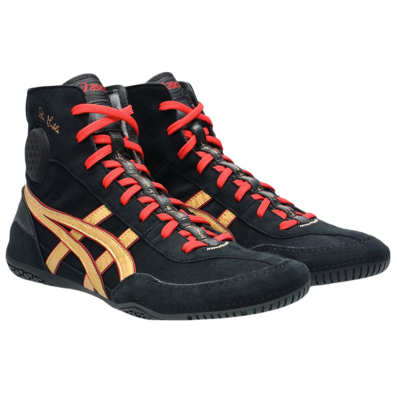 ASICS Abrasion Resistant High top Training Shoes Unisex Black Gold