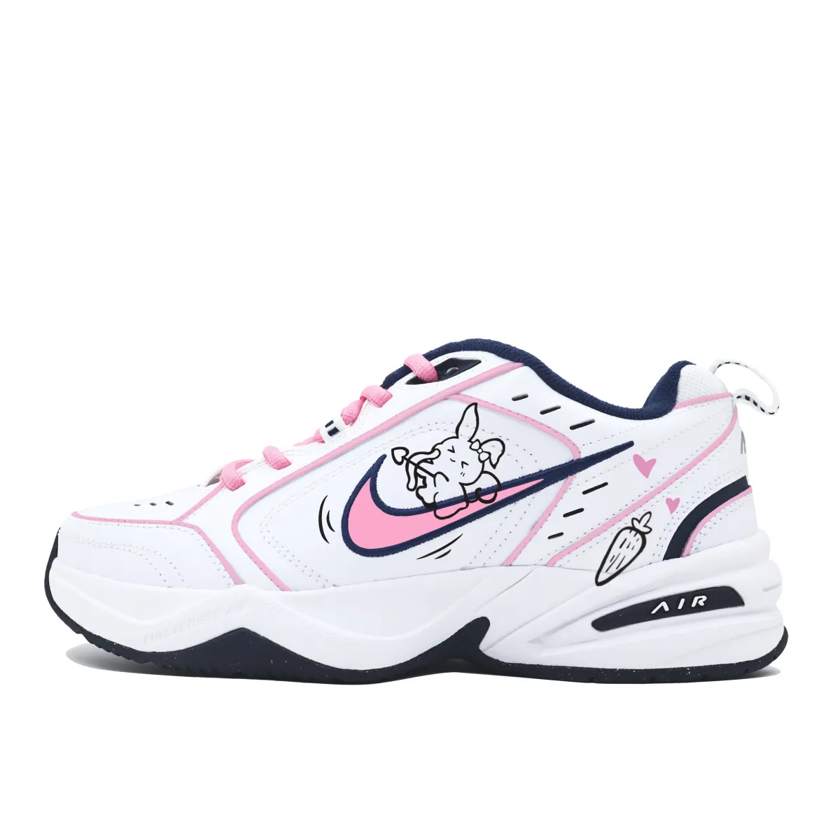 Nike Air Monarch 4 Cupid Rabbit Slip Resistant Abrasion Resistant Low top Chunky Sneakers Unisex Pink