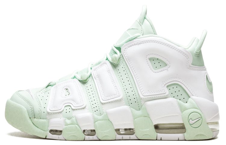Женские кроссовки Nike Air More Uptempo Barley Green (зелено-белые)