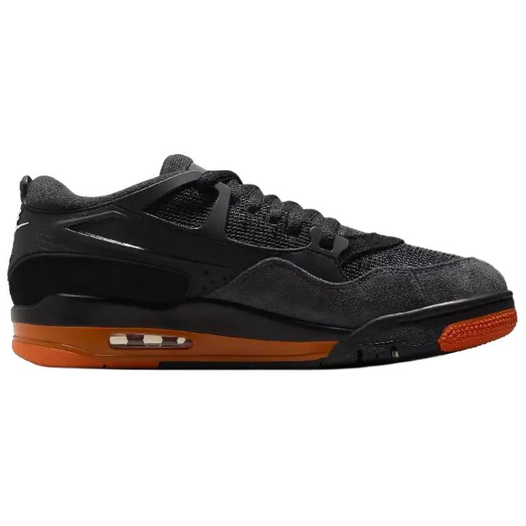Jordan Air Jordan 4 Slip Resistant Abrasion Resistant Low top Vintage Basketball Shoes Unisex Black