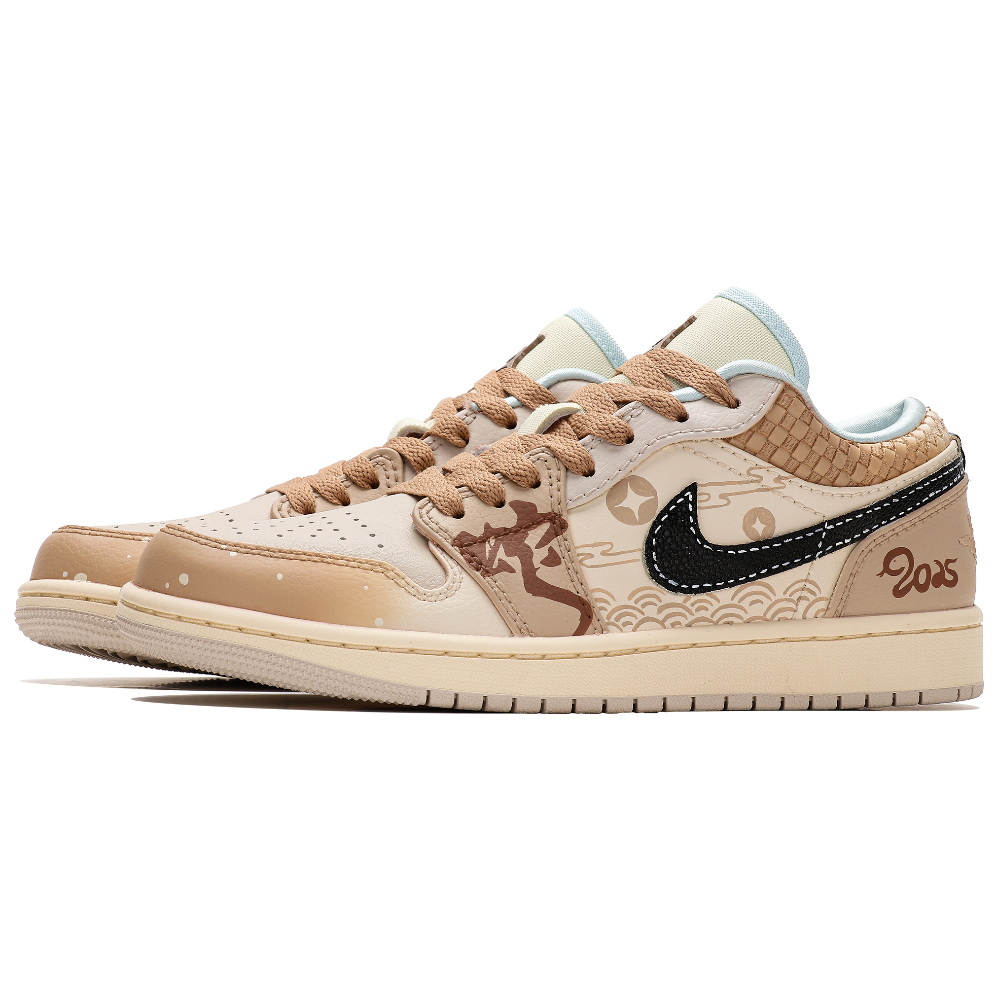 Jordan Air Jordan 1 Abrasion Resistant Abrasion Resistant Low top Vintage Basketball Shoes Women’s Beige Brown