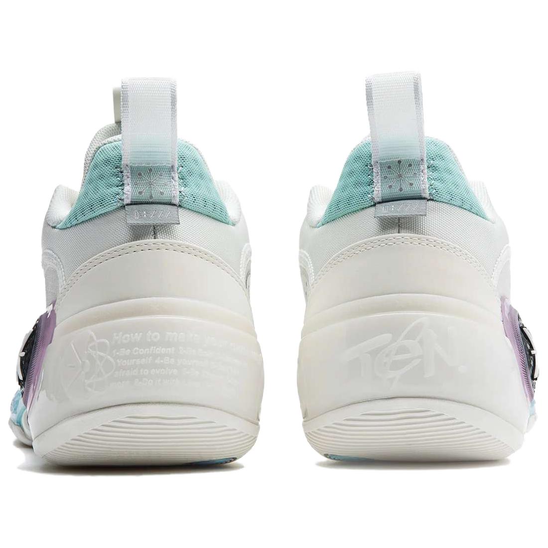 Li Ning Way Of Wade 10 Low Slip Resistant Abrasion Resistant Low top Basketball Shoes Unisex White Blue