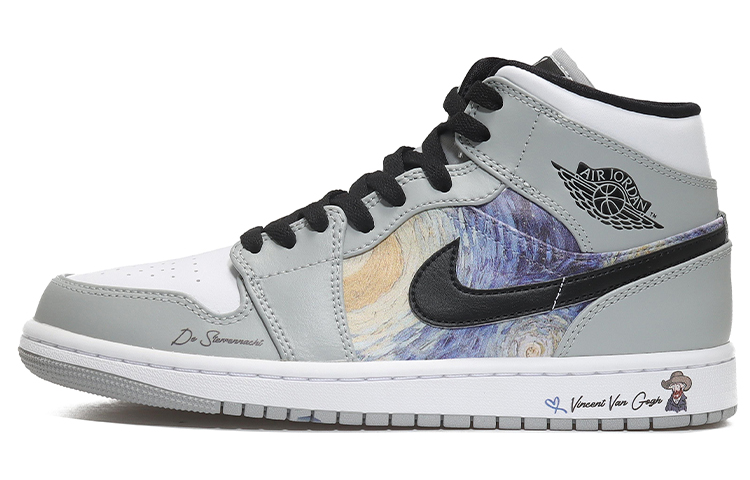 Jordan Air Jordan 1 Mid top Vintage Basketball Shoes Men's Smoke Gray