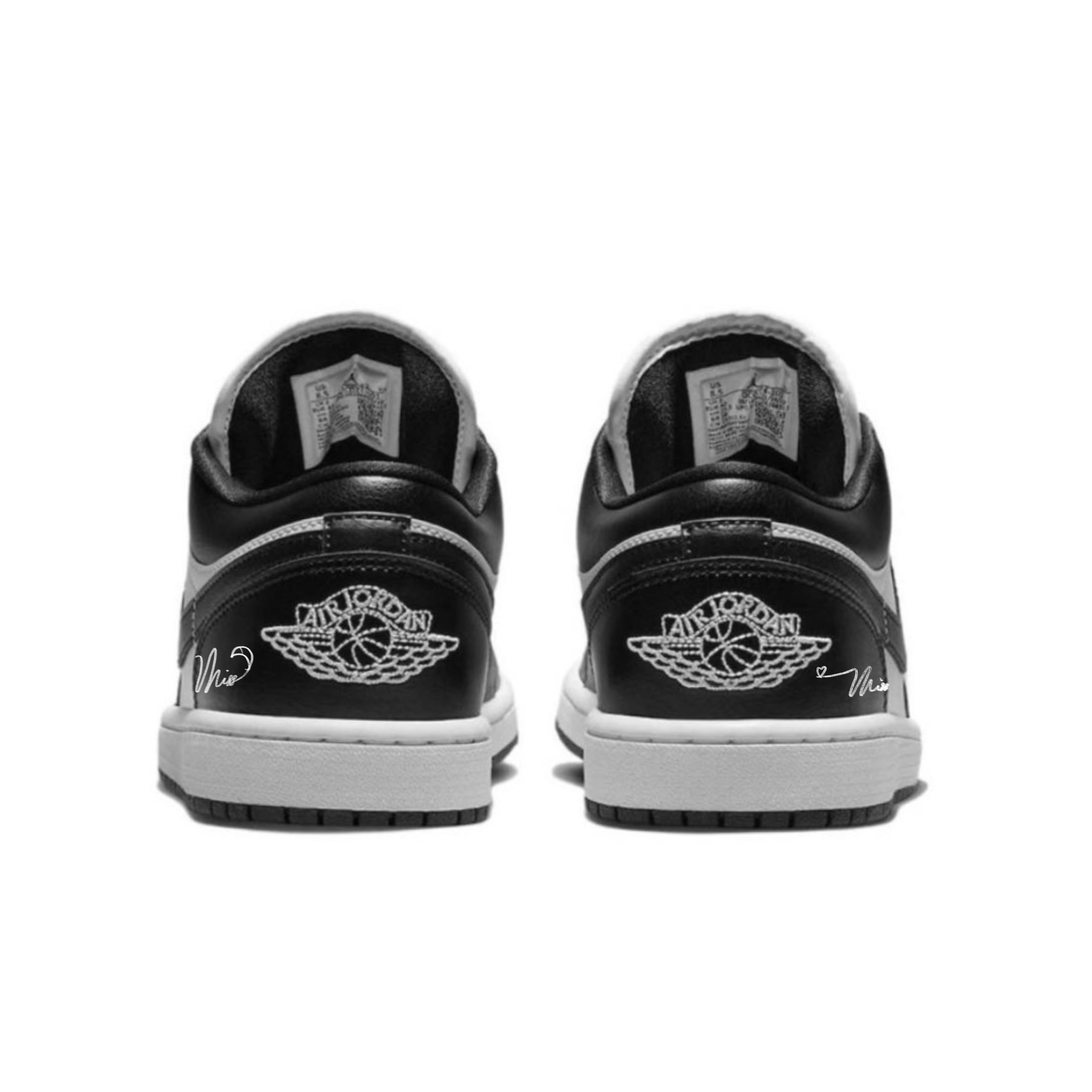 Jordan Air Jordan 1 Cushioning Slip Resistant Low top Vintage Basketball Shoes Women’s Black White
