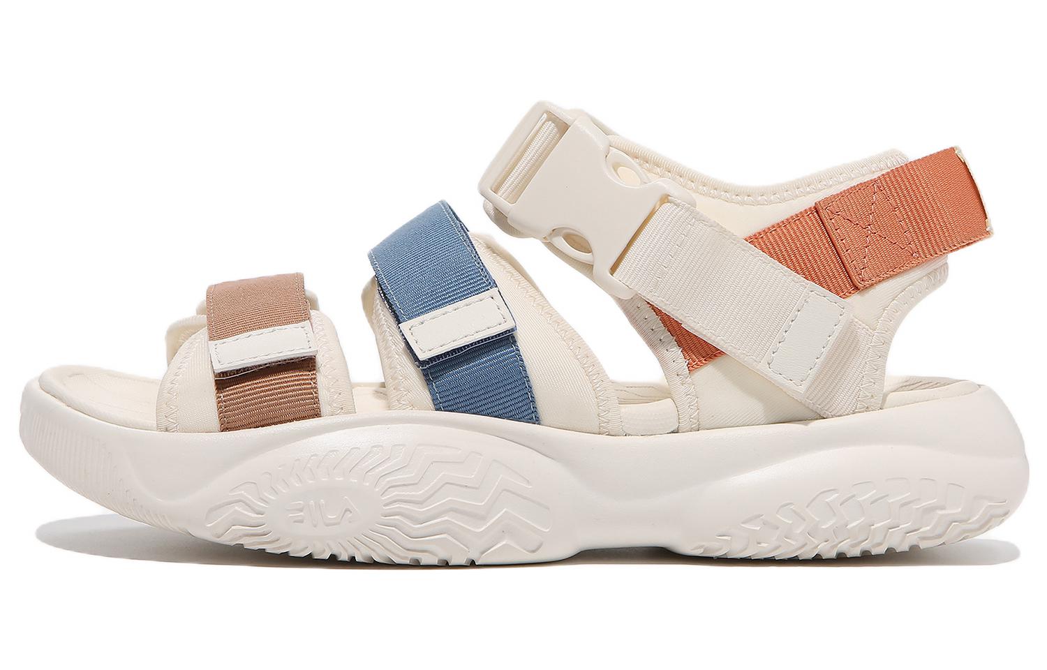 FILA Tapered Sandals 2 Fabric Beach Sandals Unisex Beige Blue