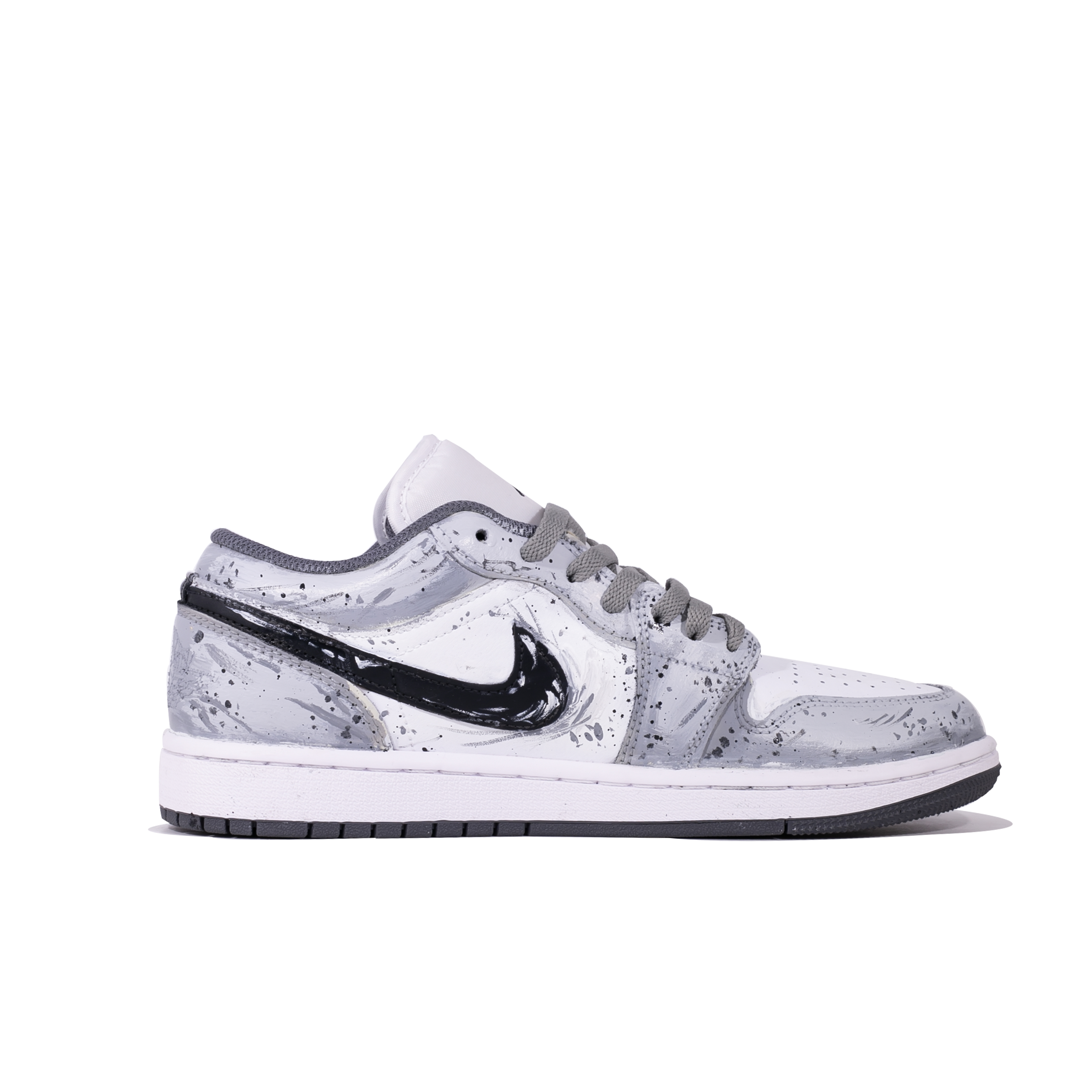 Jordan 1 Cement Distressed Patent Leather Abrasion Resistant Low top Vintage Basketball Shoes Unisex